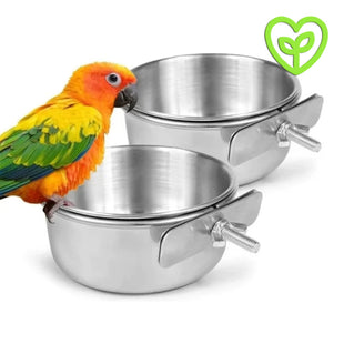 Comedero de acero inoxidable para aves