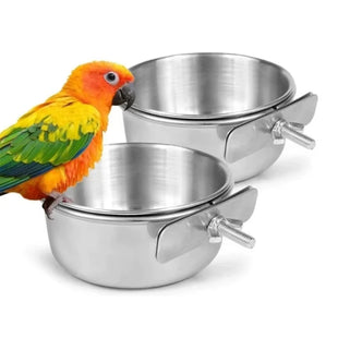 Comedero de acero inoxidable para aves