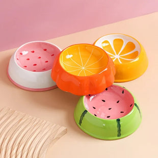 Cuenco frutal de cerámica para gato