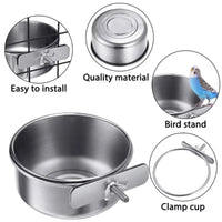 Comedero de acero inoxidable para aves