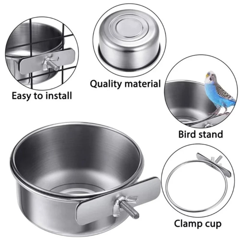 Comedero de acero inoxidable para aves