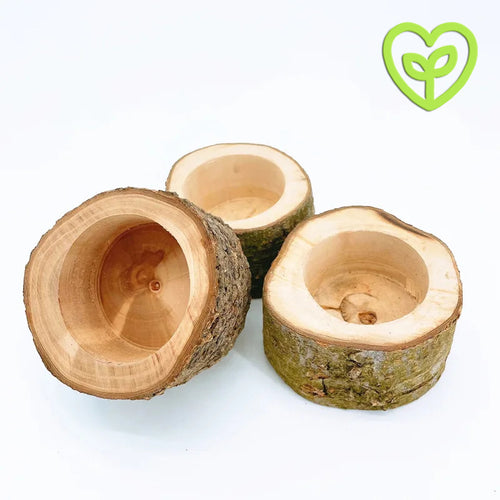 Cuenco de madera para aves, hamsters, reptiles y otros