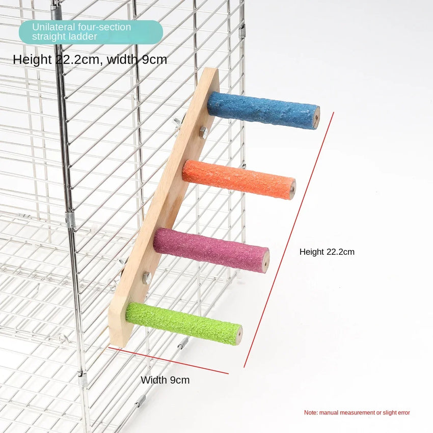 Escalera interactiva de madera para aves