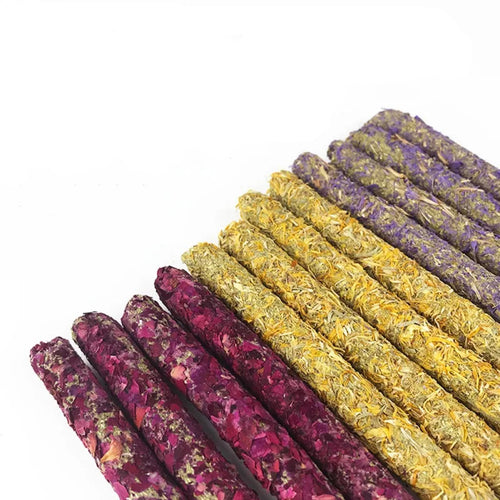 Juguetes molares de flores naturales para roedores