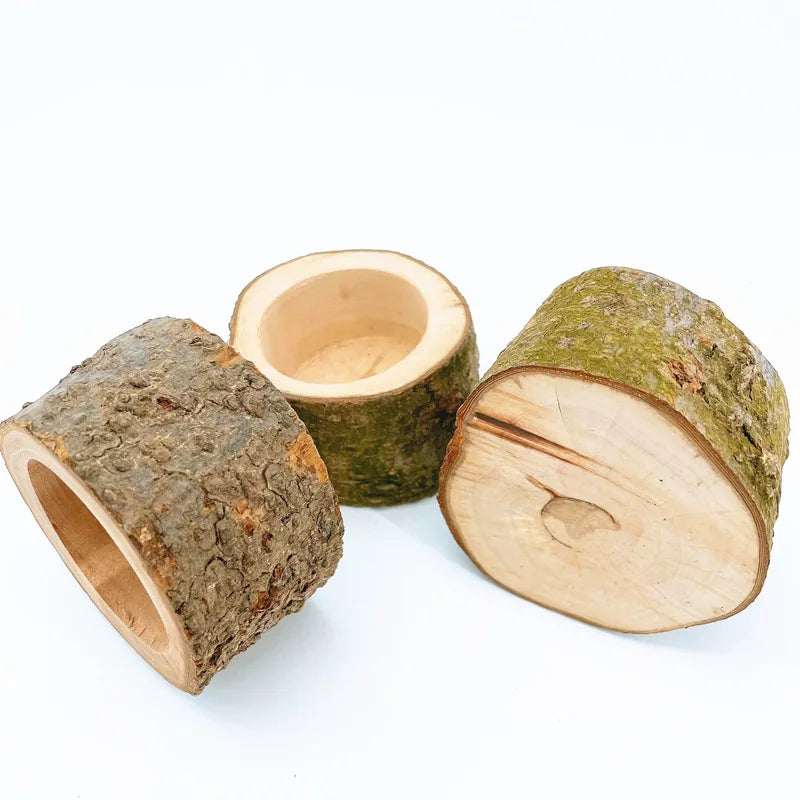 Cuenco de madera para aves, hamsters, reptiles y otros