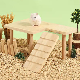 Plataforma con escalera para mascotas pequeñas