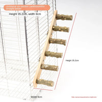 Escalera interactiva de madera para aves