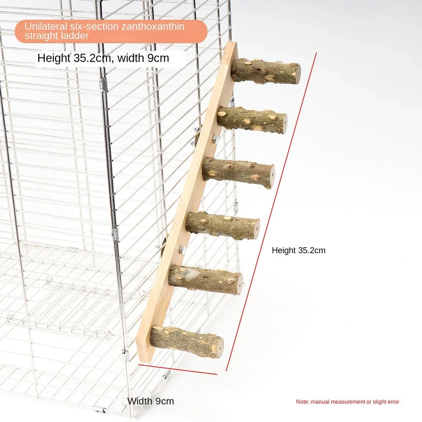 Escalera interactiva de madera para aves