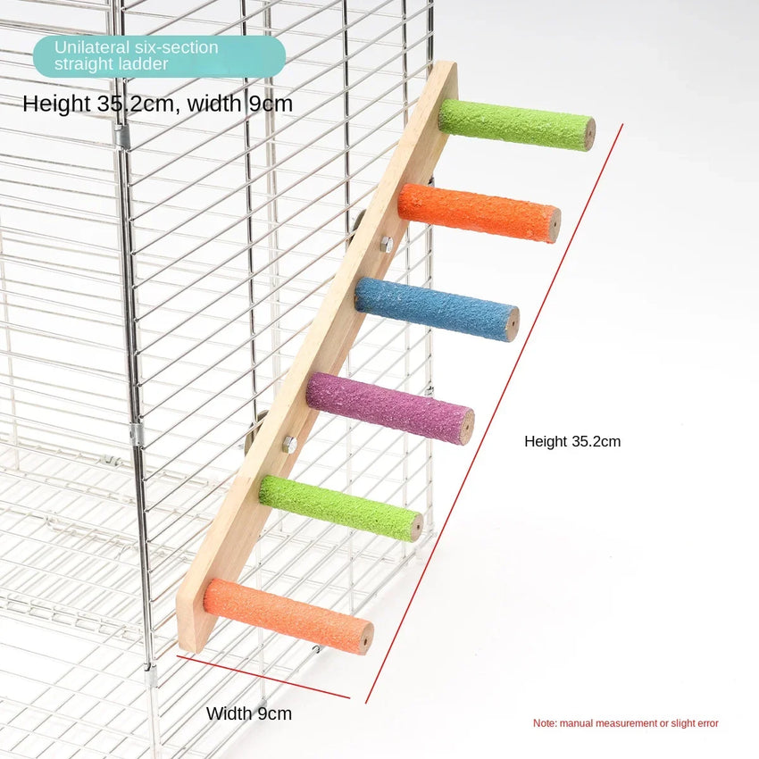 Escalera interactiva de madera para aves