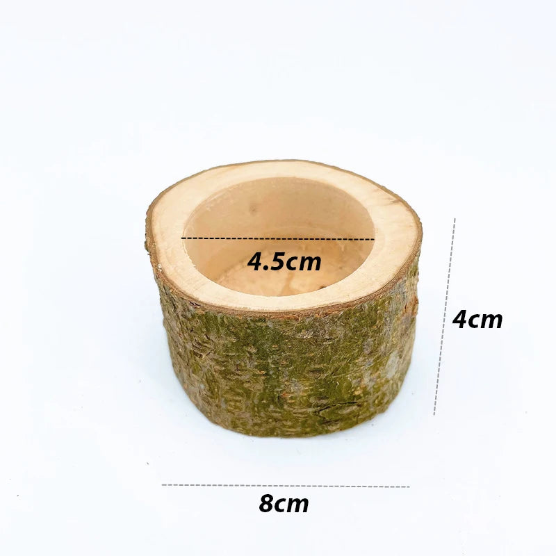Cuenco de madera para aves, hamsters, reptiles y otros
