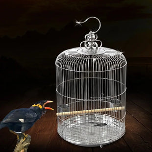 Jaula de acero inoxidable para aves pequeñas y medianas