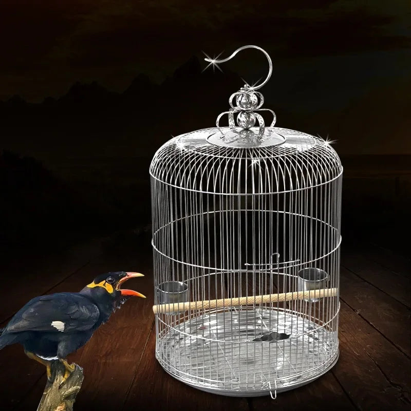 Jaula de acero inoxidable para aves pequeñas y medianas