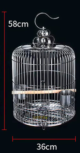 Jaula de acero inoxidable para aves pequeñas y medianas