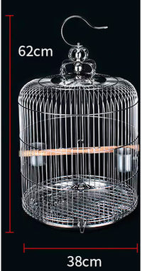 Jaula de acero inoxidable para aves pequeñas y medianas